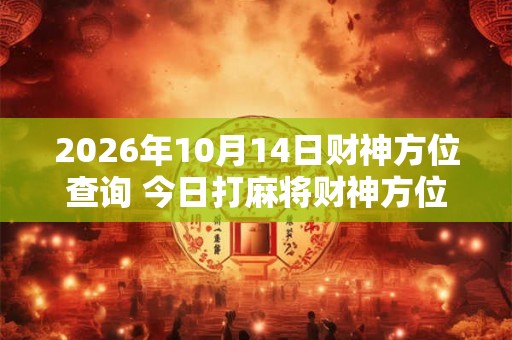 2026年10月14日财神方位查询 今日打麻将财神方位一览表