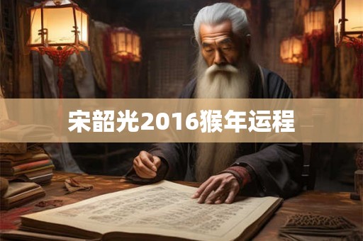 宋韶光2016猴年运程
