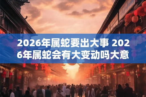 2026年属蛇要出大事 2026年属蛇会有大变动吗大意不变13个字