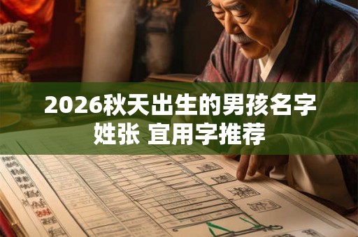 2026秋天出生的男孩名字姓张 宜用字推荐