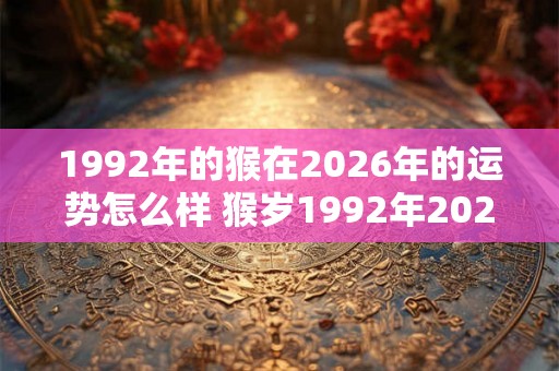 1992年的猴在2026年的运势怎么样 猴岁1992年2026年运势如何