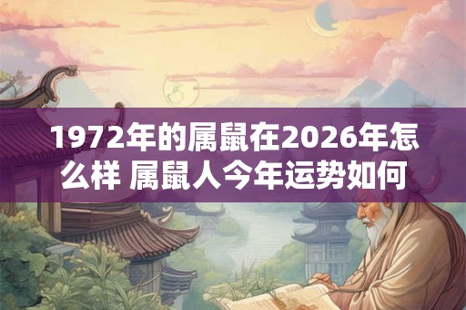 1972年的属鼠在2026年怎么样 属鼠人今年运势如何