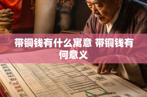 带铜钱有什么寓意 带铜钱有何意义 带铜钱有什么寓意 带铜钱有何意义