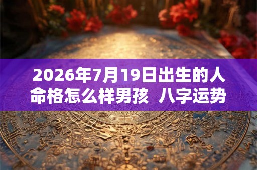2026年7月19日出生的人命格怎么样男孩  八字运势分析