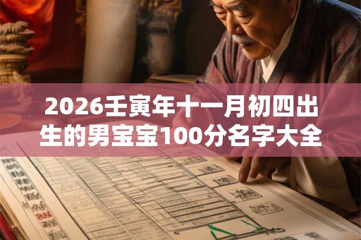 2026壬寅年十一月初四出生的男宝宝100分名字大全