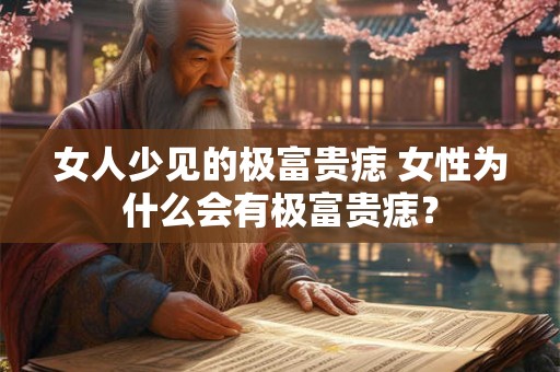 女人少见的极富贵痣 女性为什么会有极富贵痣？