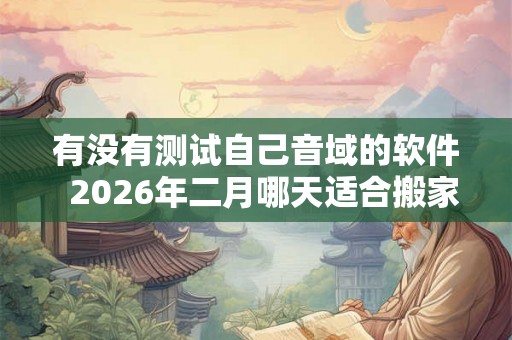 有没有测试自己音域的软件  2026年二月哪天适合搬家