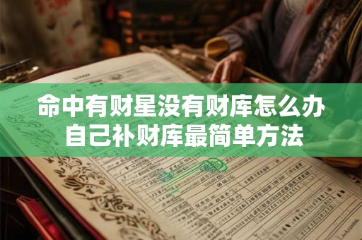 命中有财星没有财库怎么办 自己补财库最简单方法 命中有财星没有财库怎么办 自己补财库最简单方法