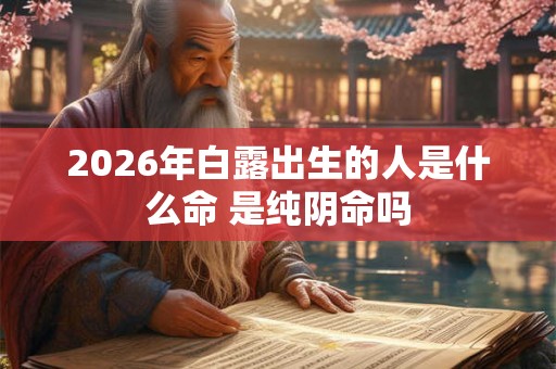 2026年白露出生的人是什么命 是纯阴命吗