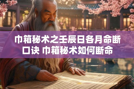 巾箱秘术之壬辰日各月命断口诀 巾箱秘术如何断命