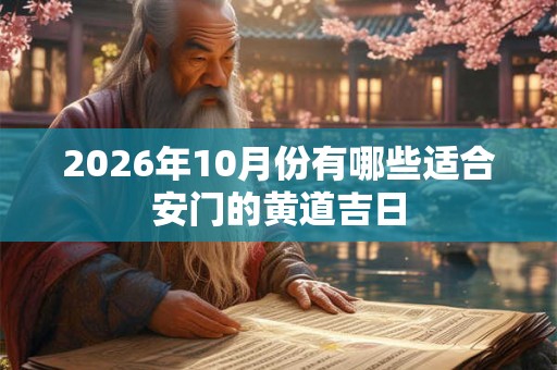 2026年10月份有哪些适合安门的黄道吉日