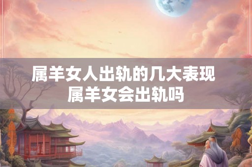 属羊女人出轨的几大表现 属羊女会出轨吗 属羊女人出轨的几大表现 属羊女会出轨吗