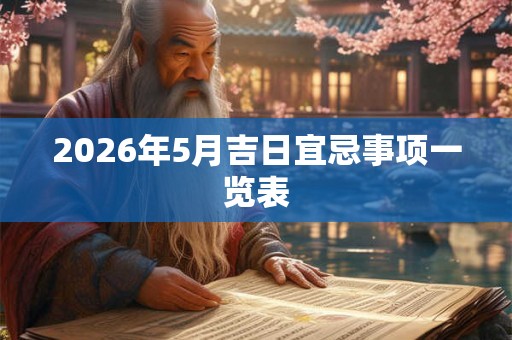 2026年5月吉日宜忌事项一览表