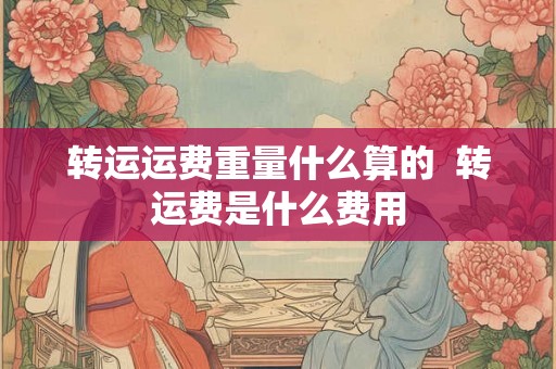 转运运费重量什么算的  转运费是什么费用