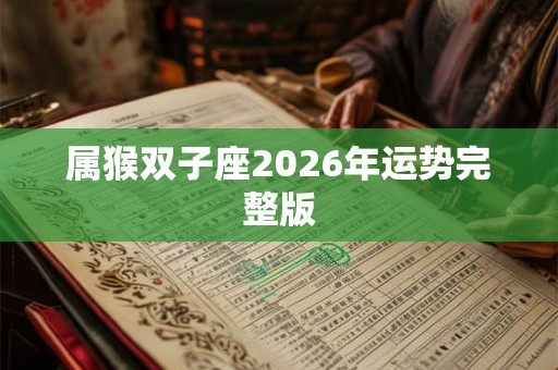 属猴双子座2026年运势完整版