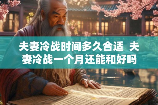 夫妻冷战时间多久合适  夫妻冷战一个月还能和好吗