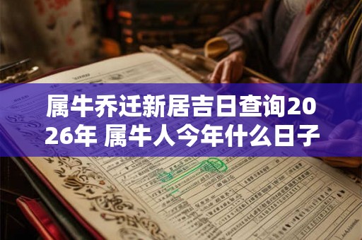 属牛乔迁新居吉日查询2026年 属牛人今年什么日子搬家吉利