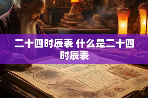 二十四时辰表 什么是二十四时辰表