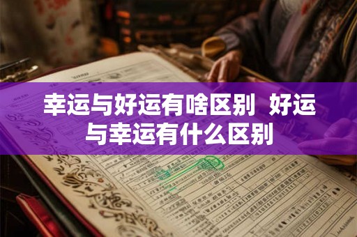 幸运与好运有啥区别  好运与幸运有什么区别