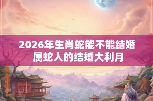 2026年生肖蛇能不能结婚 属蛇人的结婚大利月