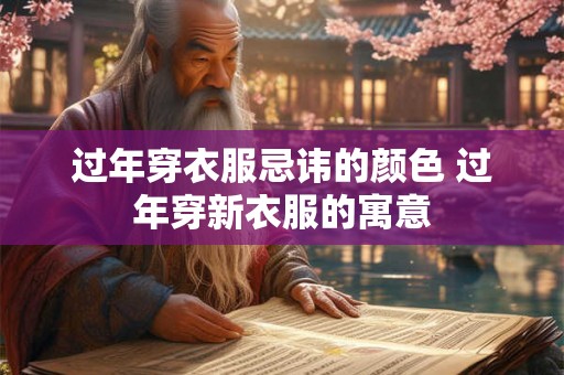 过年穿衣服忌讳的颜色 过年穿新衣服的寓意