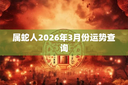 属蛇人2026年3月份运势查询