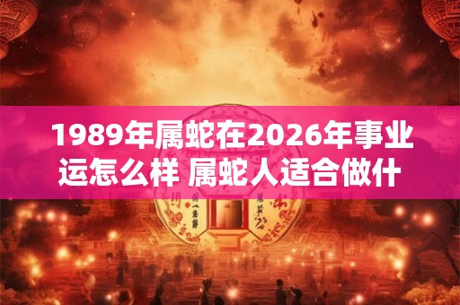 1989年属蛇在2026年事业运怎么样 属蛇人适合做什么行业