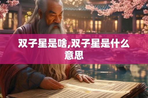 双子星是啥,双子星是什么意思