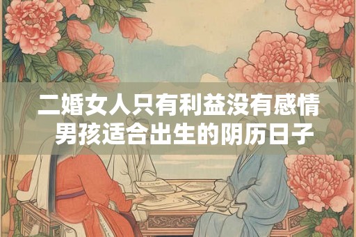 二婚女人只有利益没有感情  男孩适合出生的阴历日子