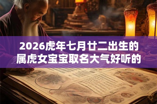 2026虎年七月廿二出生的属虎女宝宝取名大气好听的