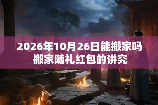 2026年10月26日能搬家吗 搬家随礼红包的讲究