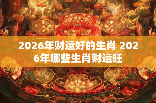 2026年财运好的生肖 2026年哪些生肖财运旺