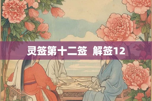 灵签第十二签  解签12