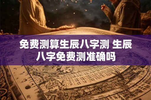 免费测算生辰八字测 生辰八字免费测准确吗