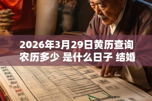 2026年3月29日黄历查询 农历多少 是什么日子 结婚吉时