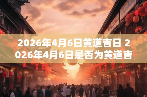 2026年4月6日黄道吉日 2026年4月6日是否为黄道吉日 2026年4月6日黄道吉日 2026年4月6日是否为黄道吉日