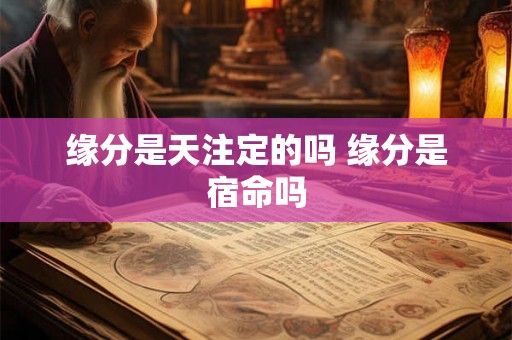 缘分是天注定的吗 缘分是宿命吗