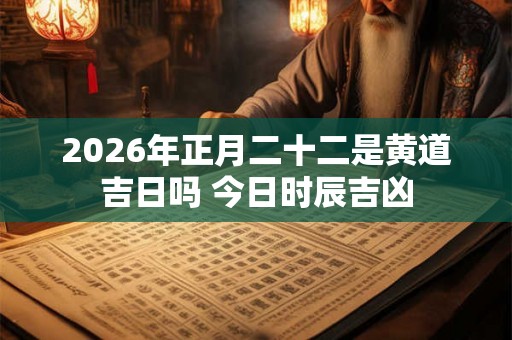 2026年正月二十二是黄道吉日吗 今日时辰吉凶