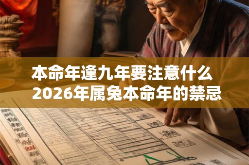 本命年逢九年要注意什么  2026年属兔本命年的禁忌