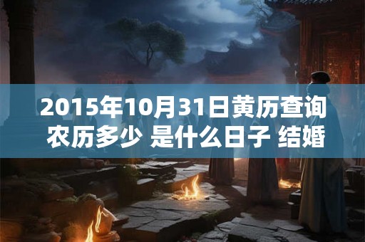2015年10月31日黄历查询 农历多少 是什么日子 结婚吉时 2015年10月31日黄历查询 农历多少 是什么日子 结婚吉时