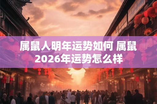属鼠人明年运势如何 属鼠2026年运势怎么样
