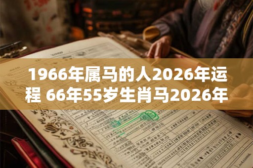 1966年属马的人2026年运程 66年55岁生肖马2026年运势