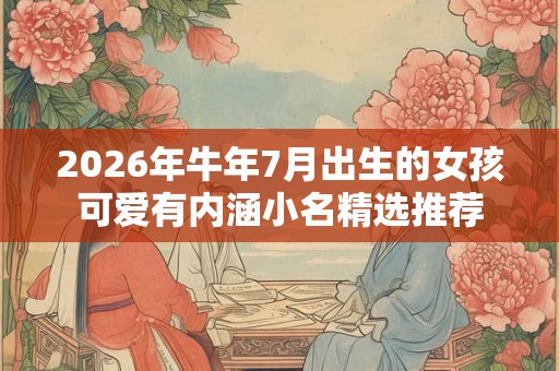 2026年牛年7月出生的女孩可爱有内涵小名精选推荐