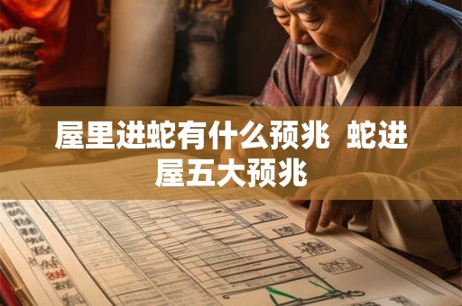 屋里进蛇有什么预兆  蛇进屋五大预兆