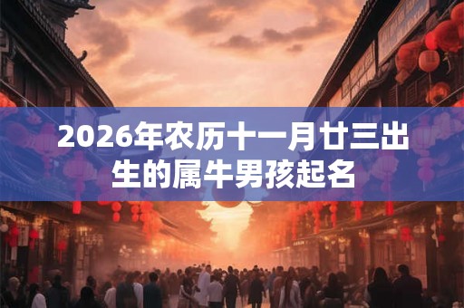 2026年农历十一月廿三出生的属牛男孩起名