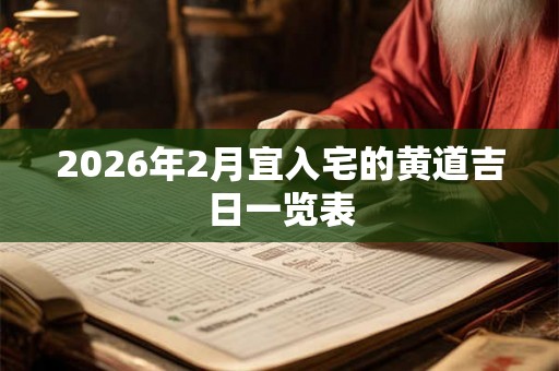 2026年2月宜入宅的黄道吉日一览表 2026年2月宜入宅的黄道吉日一览表