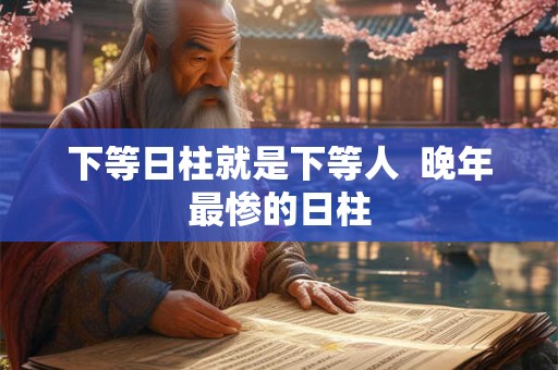 下等日柱就是下等人  晚年最惨的日柱