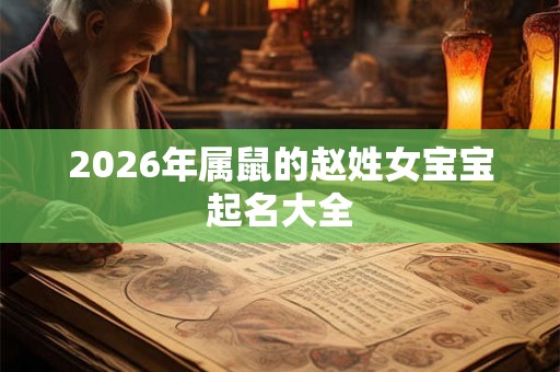2026年属鼠的赵姓女宝宝起名大全