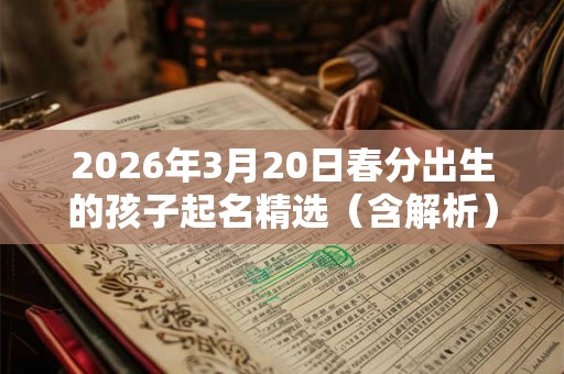 2026年3月20日春分出生的孩子起名精选（含解析）