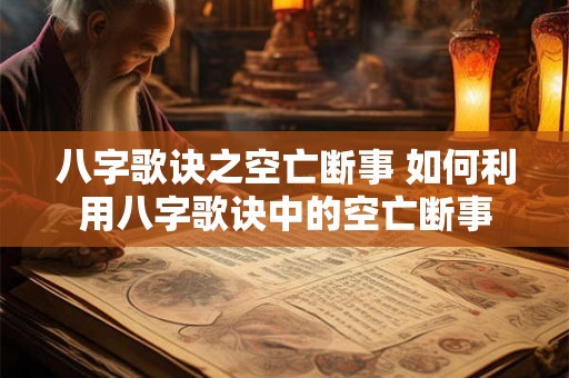 八字歌诀之空亡断事 如何利用八字歌诀中的空亡断事 八字歌诀之空亡断事 如何利用八字歌诀中的空亡断事